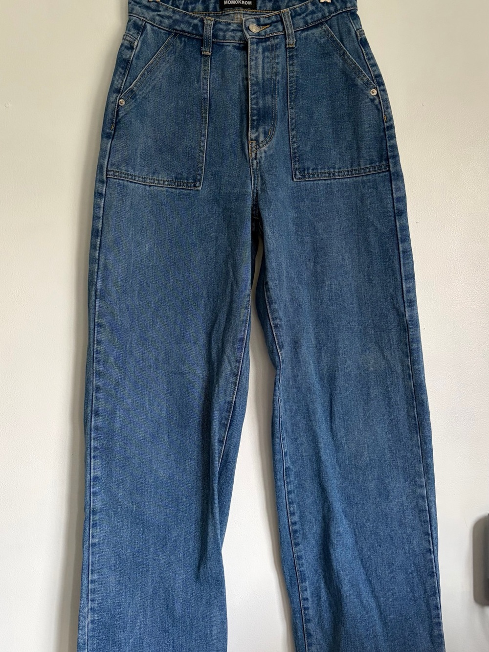 Momokrom Relaxed High-Rise Women's Jeans in Blue Denim